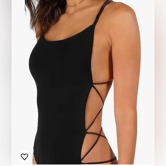 Verdusa scoopneck strappy black bodysuit, new with tags, xsm/sm - Picture 5 of 7